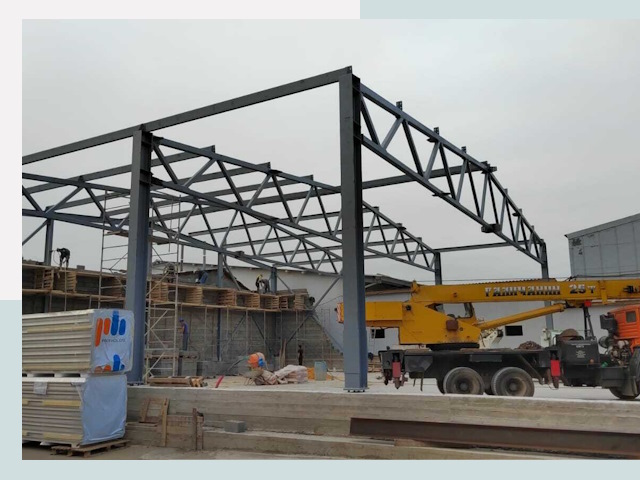 Строительство цехов в Барабинске